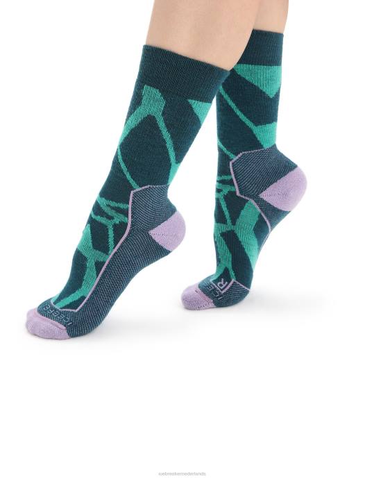 Icebreaker vrouwen merino hike+ medium crew sokken gebroken landschappenfrisse/groene glorie XXNJ774 accessoires