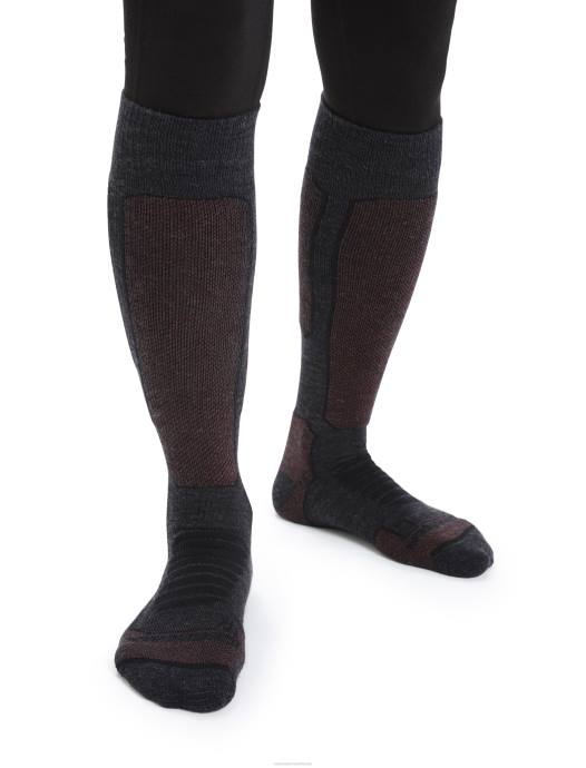 Icebreaker vrouwen merino ski+ medium over de kuit sokkenjet heide/espresso XXNJ788 accessoires