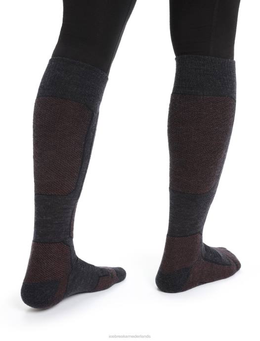 Icebreaker vrouwen merino ski+ medium over de kuit sokkenjet heide/espresso XXNJ788 accessoires