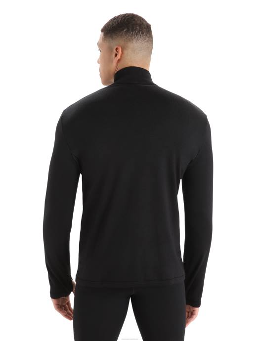 Icebreaker Heren Merino Original top met lange mouwen en halve ritszwart XXNJ224 kleding