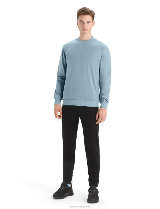 Icebreaker Heren merino central ii sweatshirt met lange mouwenastraal blauw XXNJ223 kleding