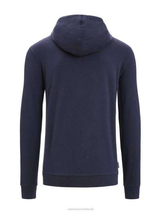 Icebreaker Heren merino centrale klassieke hoodie met lange mouwen en ritsmiddernacht marine XXNJ209 kleding