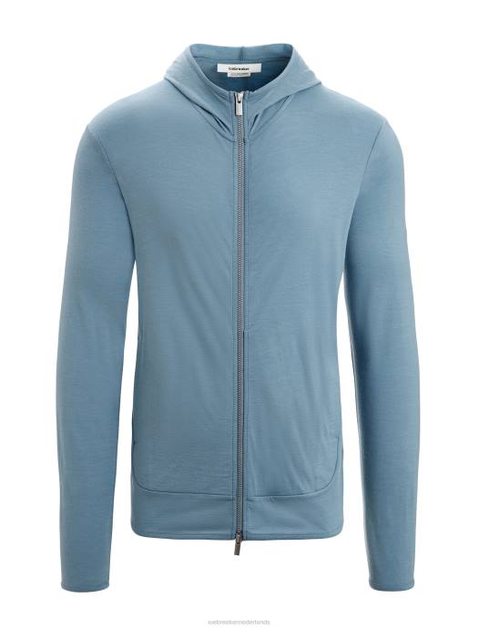 Icebreaker Heren merino graanschuur hoodie met lange mouwen en ritsastraal blauw XXNJ206 kleding