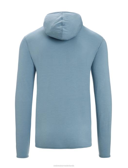 Icebreaker Heren merino graanschuur hoodie met lange mouwen en ritsastraal blauw XXNJ206 kleding