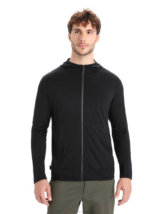 Icebreaker Heren merino graanschuur hoodie met lange mouwen en ritszwart XXNJ207 kleding