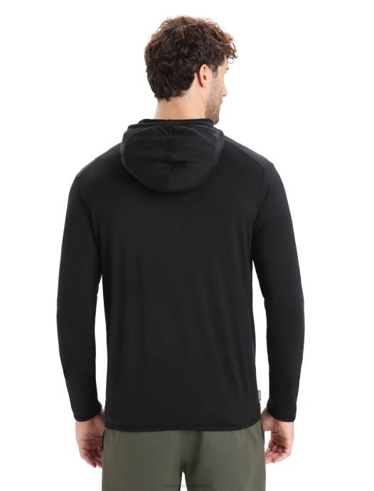 Icebreaker Heren merino graanschuur hoodie met lange mouwen en ritszwart XXNJ207 kleding