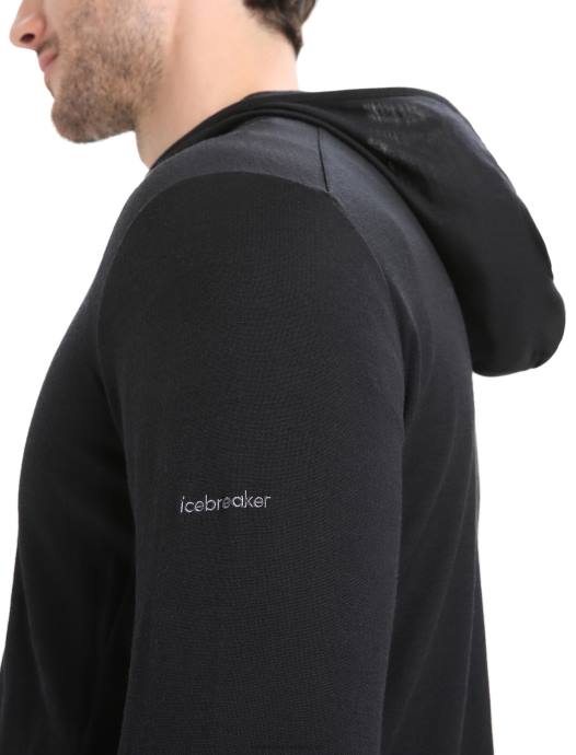 Icebreaker Heren merino graanschuur hoodie met lange mouwen en ritszwart XXNJ207 kleding