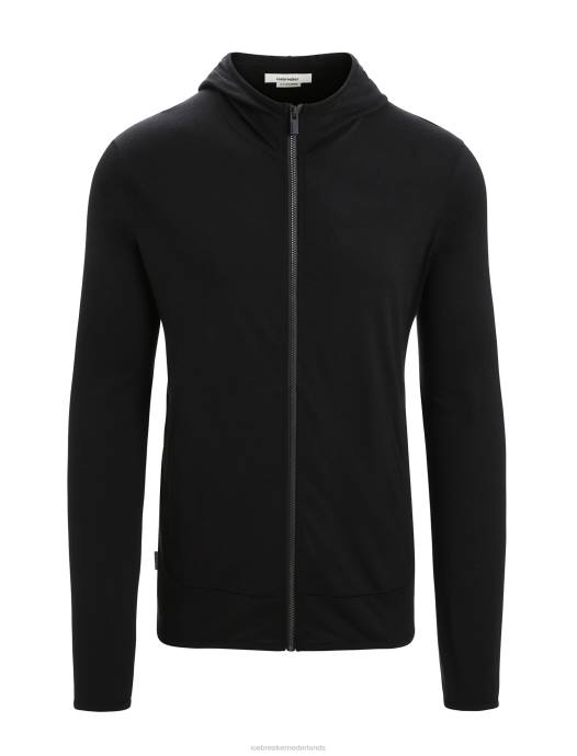 Icebreaker Heren merino graanschuur hoodie met lange mouwen en ritszwart XXNJ207 kleding