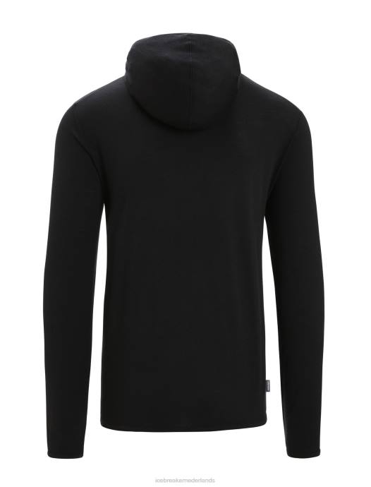 Icebreaker Heren merino graanschuur hoodie met lange mouwen en ritszwart XXNJ207 kleding