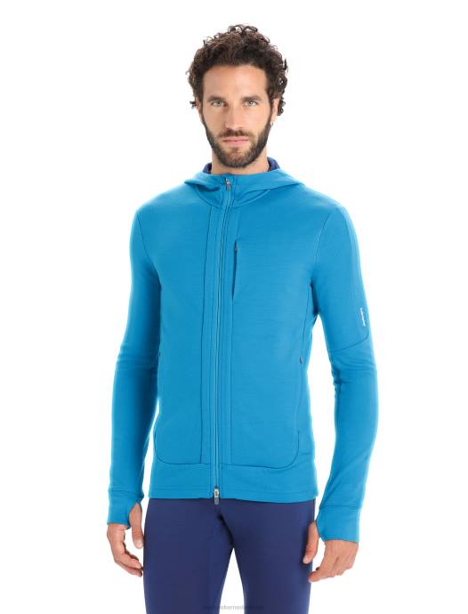 Icebreaker Heren merino quantum iii hoodie met rits en lange mouwengeoblauw/koninklijke marine XXNJ204 kleding