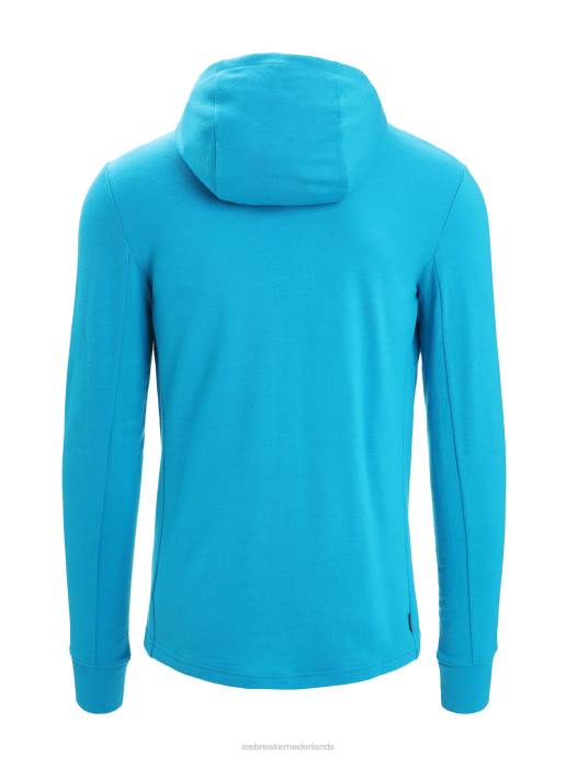 Icebreaker Heren merino quantum iii hoodie met rits en lange mouwengeoblauw/koninklijke marine XXNJ204 kleding