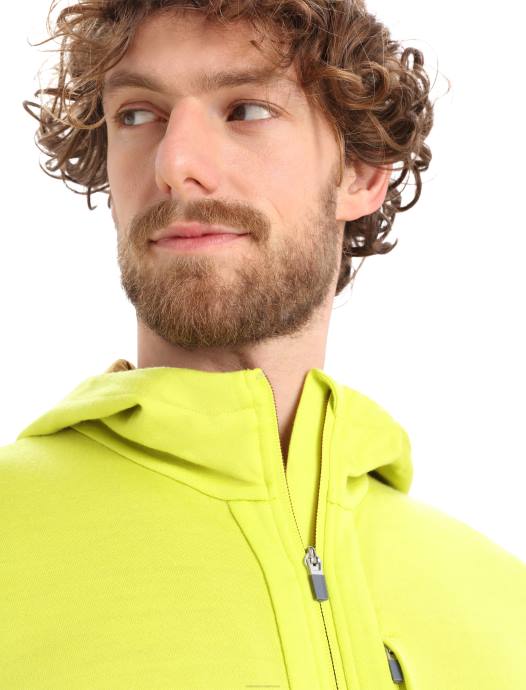 Icebreaker Heren merino quantum iii hoodie met rits en lange mouwenglans/kruidnagel XXNJ409 kleding