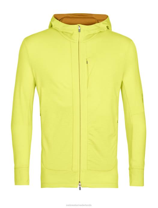 Icebreaker Heren merino quantum iii hoodie met rits en lange mouwenglans/kruidnagel XXNJ409 kleding