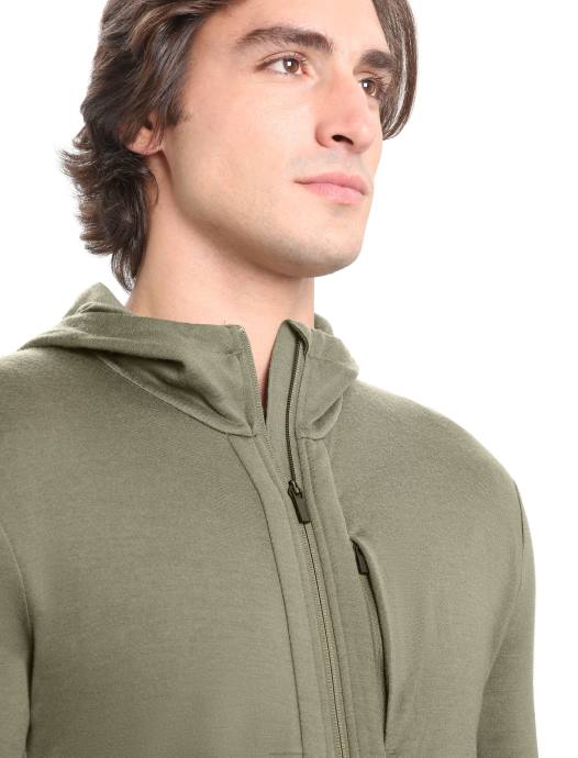 Icebreaker Heren merino quantum iii hoodie met rits en lange mouwenladen XXNJ202 kleding