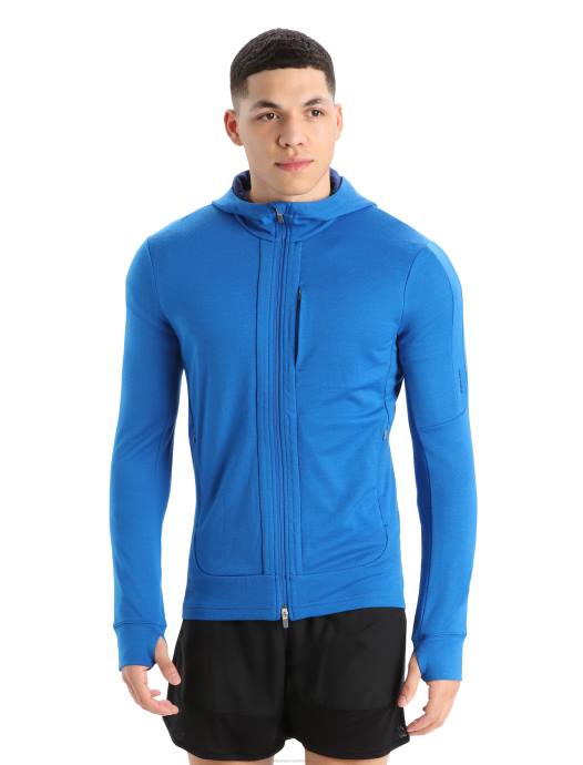 Icebreaker Heren merino quantum iii hoodie met rits en lange mouwenlazuriet/koninklijke marine XXNJ203 kleding