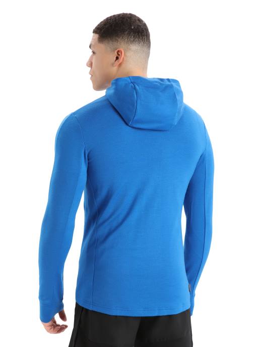 Icebreaker Heren merino quantum iii hoodie met rits en lange mouwenlazuriet/koninklijke marine XXNJ203 kleding