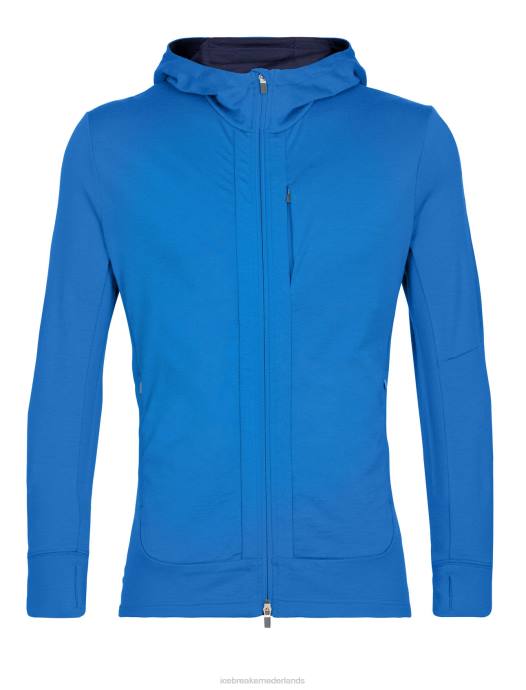 Icebreaker Heren merino quantum iii hoodie met rits en lange mouwenlazuriet/koninklijke marine XXNJ203 kleding