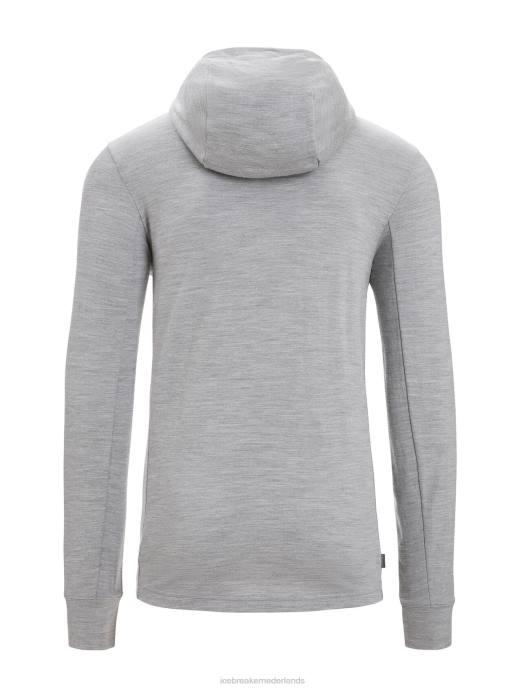 Icebreaker Heren merino quantum iii hoodie met rits en lange mouwenmetro heide/zwart XXNJ205 kleding