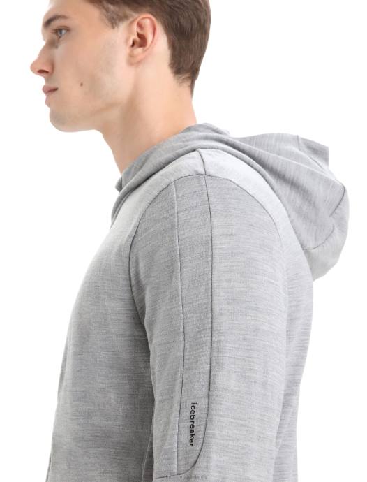 Icebreaker Heren merino quantum iii hoodie met rits en lange mouwenmetro heide/zwart XXNJ205 kleding