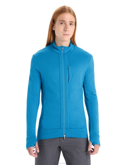 Icebreaker Heren merino quantum iii rits met lange mouwengeo-blauw XXNJ213 kleding