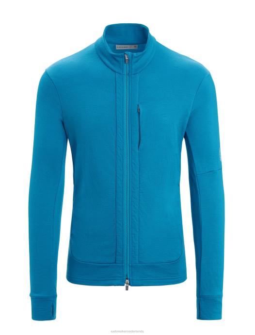 Icebreaker Heren merino quantum iii rits met lange mouwengeo-blauw XXNJ213 kleding