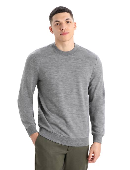 Icebreaker Heren merino shifter sweatshirt met lange mouwengritsteen heide XXNJ217 kleding