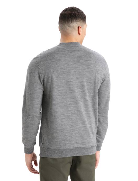 Icebreaker Heren merino shifter sweatshirt met lange mouwengritsteen heide XXNJ217 kleding