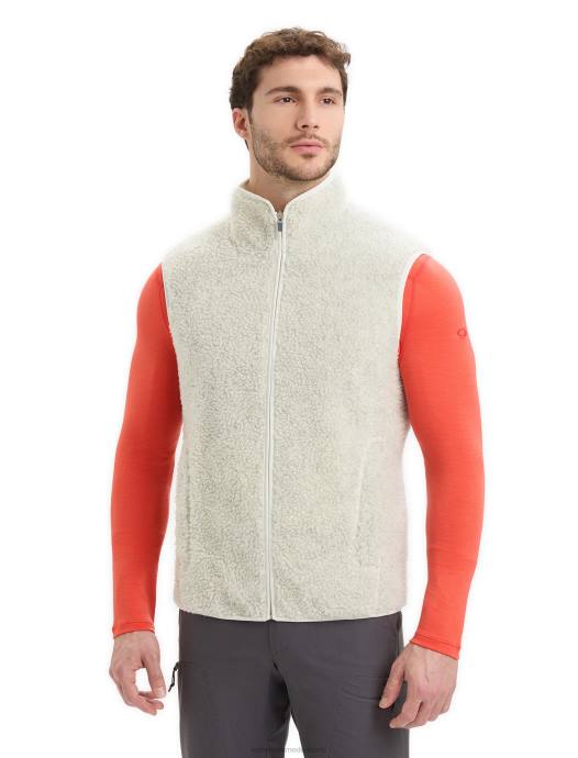 Icebreaker Heren realfleece merino hoogpolig vestecru heide/sneeuw XXNJ234 kleding