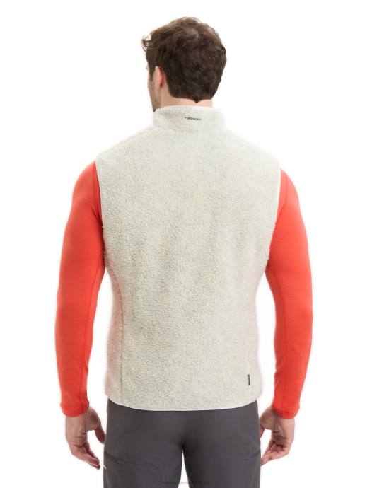 Icebreaker Heren realfleece merino hoogpolig vestecru heide/sneeuw XXNJ234 kleding