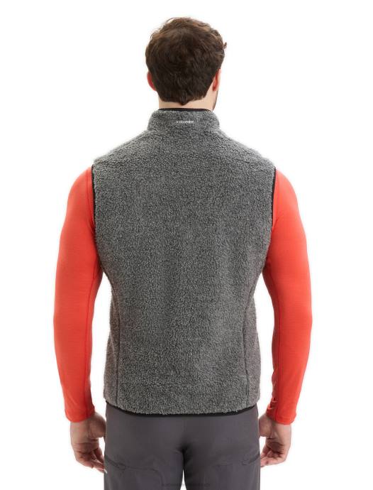 Icebreaker Heren realfleece merino hoogpolig vestgritstone heide/zwart XXNJ235 kleding