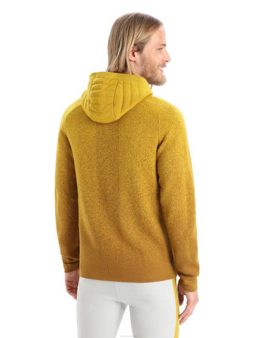 Icebreaker Heren zoneknit merino geïsoleerde hoodie met lange mouwen en rits in de dieptekruidnagel/stil goud XXNJ404 kleding