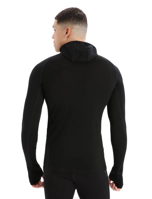 Icebreaker Heren zoneknit merino geïsoleerde thermische hoodie met lange mouwenzwart XXNJ181 kleding