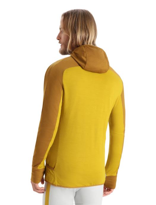 Icebreaker Heren zoneknit merino hoodie met lange mouwen en ritskruidnagel/stil goud XXNJ408 kleding