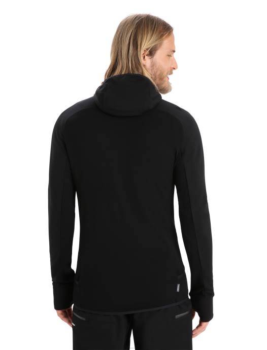 Icebreaker Heren zoneknit merino hoodie met lange mouwen en ritszwart XXNJ218 kleding