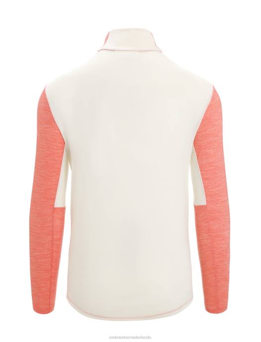 Icebreaker Heren zoneknit merino top met lange mouwen en ritslevendige aardheide/krijt XXNJ230 kleding