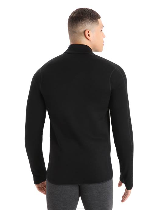 Icebreaker Heren realfleece merino elemental jack met lange mouwen en ritszwart XXNJ422 kleding