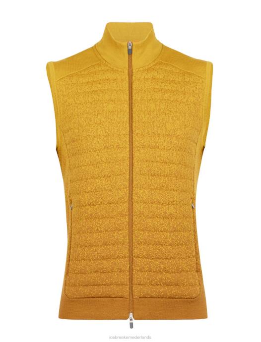 Icebreaker Heren zoneknit merino geïsoleerd vest in de dieptekruidnagel/stil goud XXNJ406 kleding