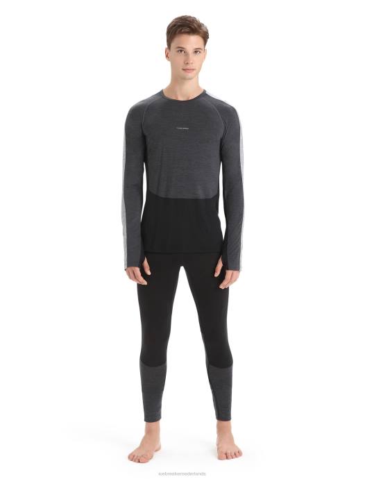 Icebreaker Heren 125 zoneknit merino thermische leggingzwart/jet heide XXNJ169 kleding