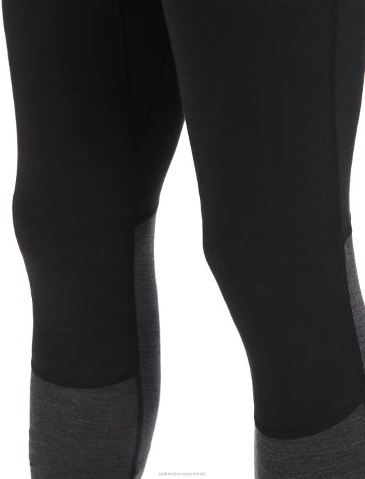 Icebreaker Heren 125 zoneknit merino thermische leggingzwart/jet heide XXNJ169 kleding