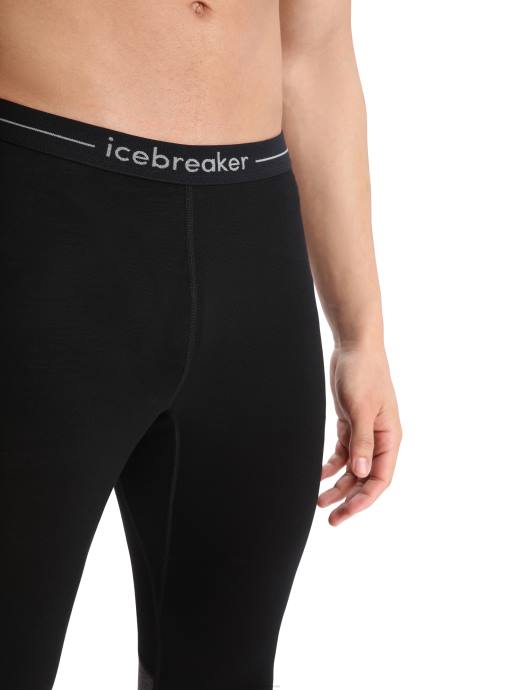 Icebreaker Heren 200 zoneknit thermische legging van merinowolzwart/jet heide XXNJ183 kleding