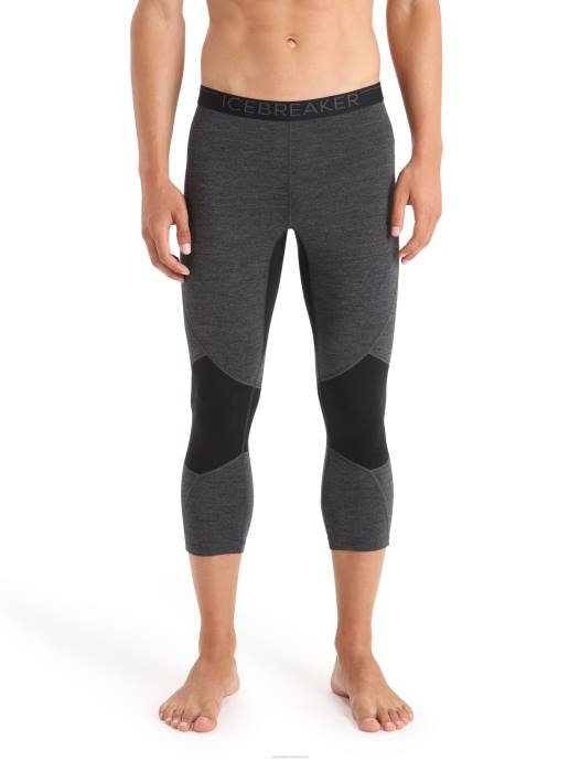 Icebreaker Heren bodyfitzone merino 260 zone 3/4 thermische leggingjet heide/zwart XXNJ443 kleding