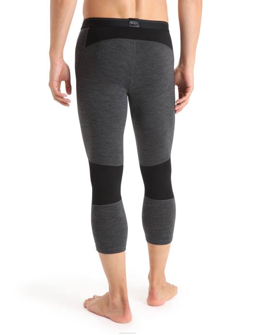 Icebreaker Heren bodyfitzone merino 260 zone 3/4 thermische leggingjet heide/zwart XXNJ443 kleding