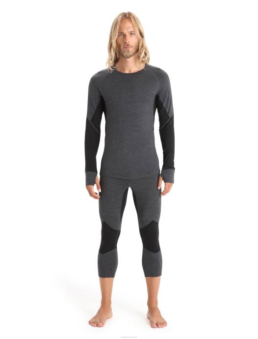 Icebreaker Heren bodyfitzone merino 260 zone 3/4 thermische leggingjet heide/zwart XXNJ443 kleding