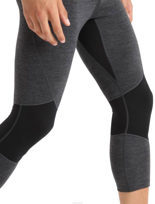 Icebreaker Heren bodyfitzone merino 260 zone 3/4 thermische leggingjet heide/zwart XXNJ443 kleding