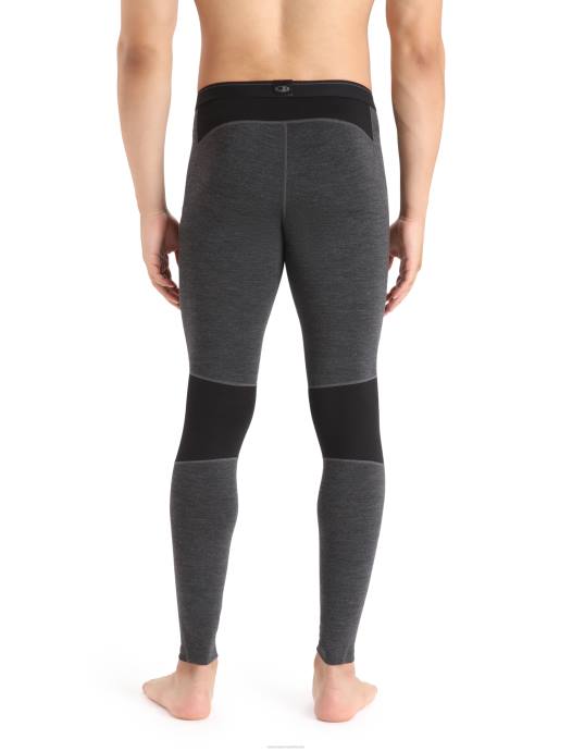 Icebreaker Heren bodyfitzone merino 260 zone thermische leggingjet heide/zwart XXNJ344 kleding