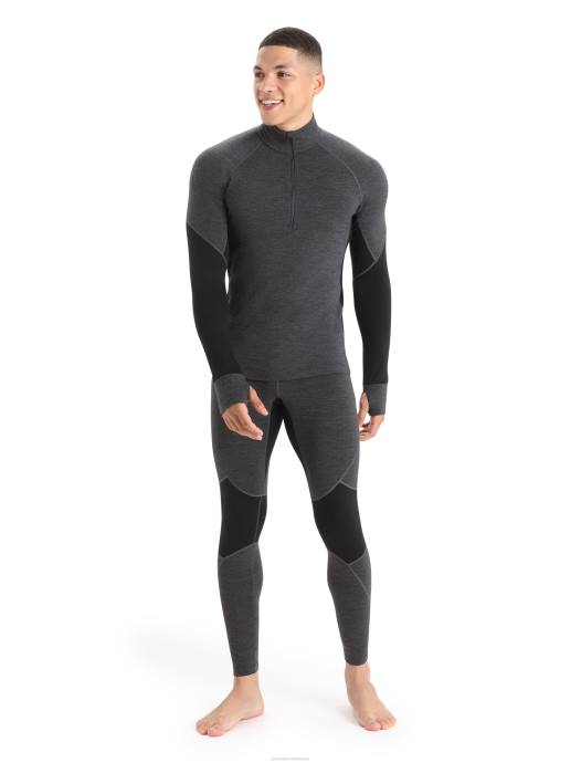 Icebreaker Heren bodyfitzone merino 260 zone thermische leggingjet heide/zwart XXNJ344 kleding