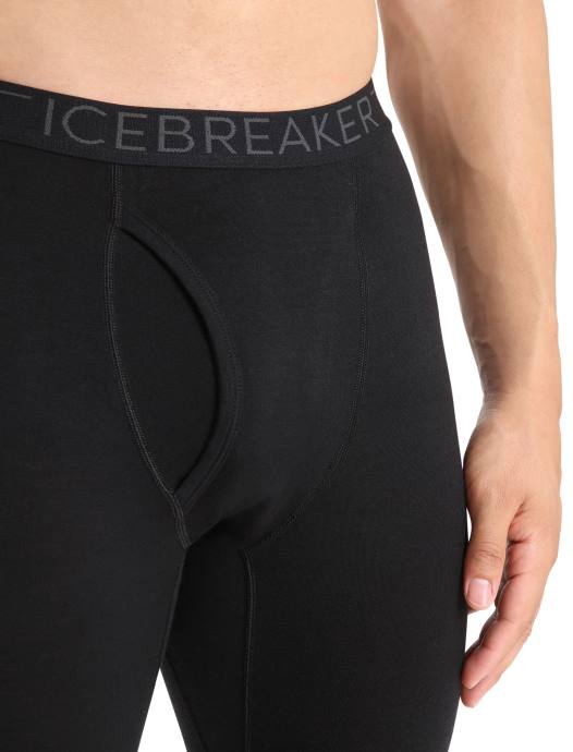 Icebreaker Heren merino 200 oasis legging met gulpzwart XXNJ145 kleding