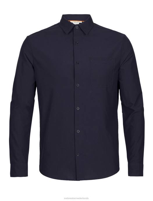 Icebreaker Heren merino berlijn shirt met lange mouwenmiddernacht marine XXNJ372 kleding