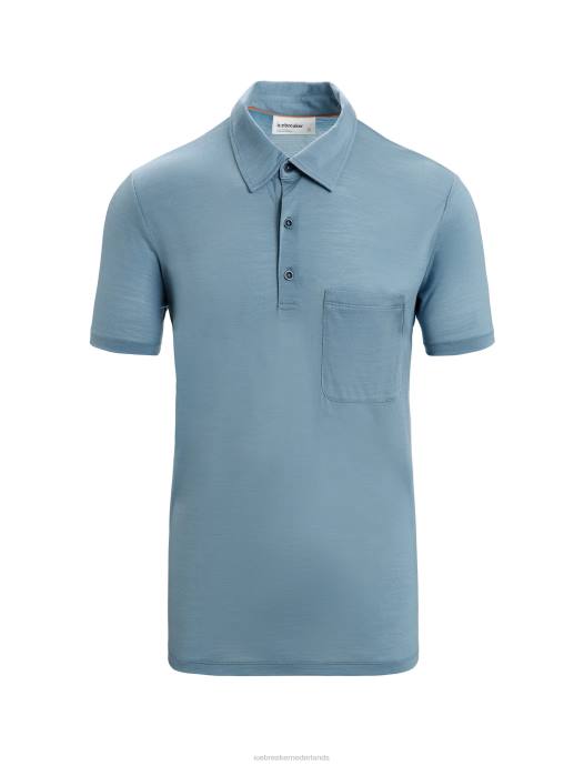 Icebreaker Heren Merino Drayden polo met korte mouwenastraal blauw XXNJ11 kleding