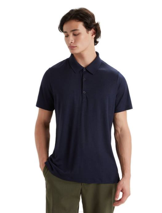 Icebreaker Heren Merino tech lite ii polo met korte mouwenmiddernacht marine XXNJ41 kleding